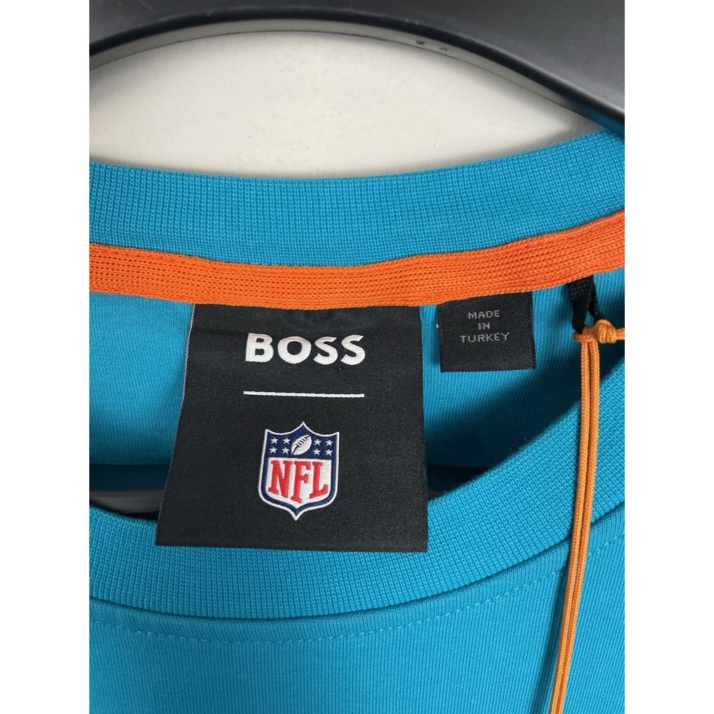 NEW Hugo Boss Miami Dolphins Sweatshirt Mens Large NFL Football Crewneck Blue - Picture 4 of 10